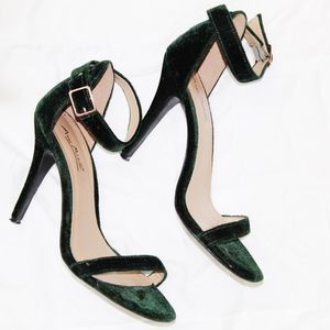 the Michele Velvet Heels, Dark Green